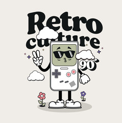 retro video game console, illustration