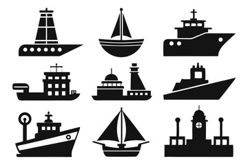 Ship and Boat Icon Set