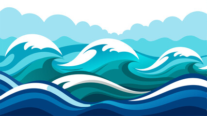 Sea Waves Background Illustration