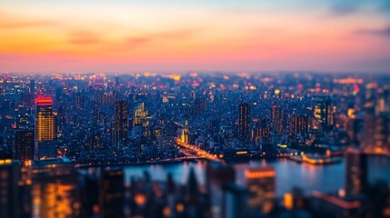 Obraz premium A high-tech urban landscape where AI-driven systems manage everything from traffic to energy consumption Stock Photo with copy space