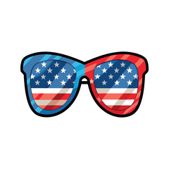 Vector sunglasses with american flag illustration template