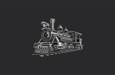 Obraz premium Train logo style icon design template flat vector