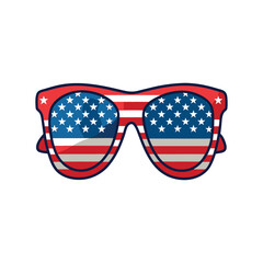 Vector sunglasses with american flag illustration template