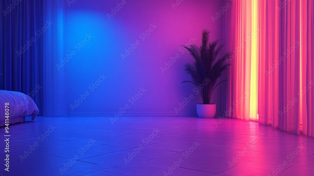 Aufkleber A smart home where AI controls every aspect from lighting to security ensuring maximum comfort and efficiency Stock Photo with copy space