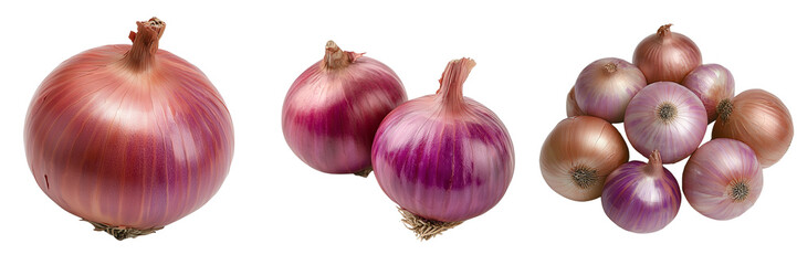 High-Quality Red and Yellow Onions Isolated on Transparent Background for Cooking, Recipe Development, and Food Photography, Ideal for Healthy and Flavorful Dishes