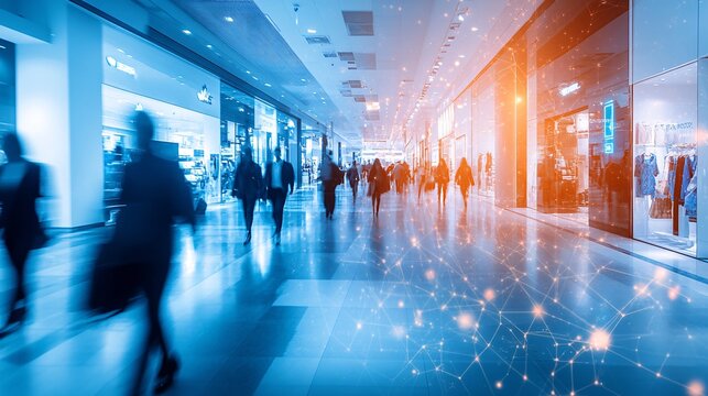 A retail environment where AI-driven technology enhances the shopping experience and streamlines operations Stock Photo with copy space