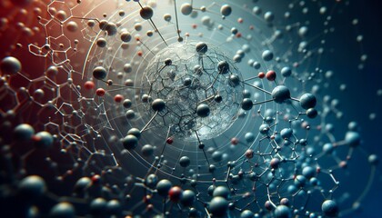 Closeup of an abstract biological and scientific molecular structure concept
