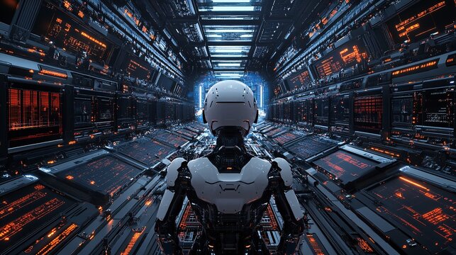 A team of AI engineers in a cutting-edge lab developing new algorithms and machine learning models Stock Photo with copy space