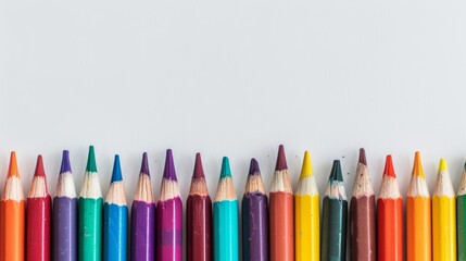 color pencils on white background