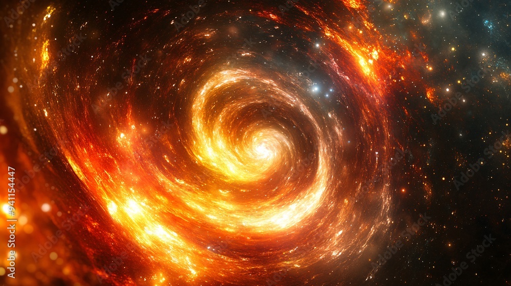 Poster an abstract depiction of ai as a swirling vortex of data and light energy stock photo with copy spac