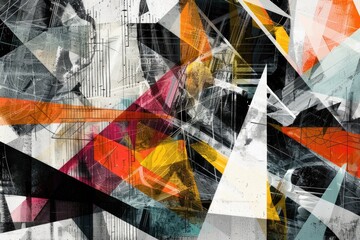 Fototapeta premium A vibrant abstract art piece featuring diverse shapes and sizes