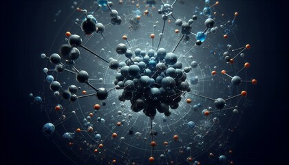 Closeup of an abstract biological and scientific molecular structure concept