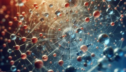 Closeup of an abstract biological and scientific molecular structure concept