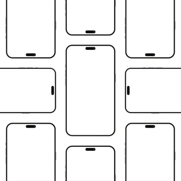 Set of iPhone 15 pro max mockups multiple screen on the white background for UI UX app presentation.