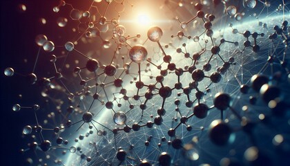 Closeup of an abstract biological and scientific molecular structure concept