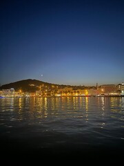 The city of Split in Croatia, Europe at night