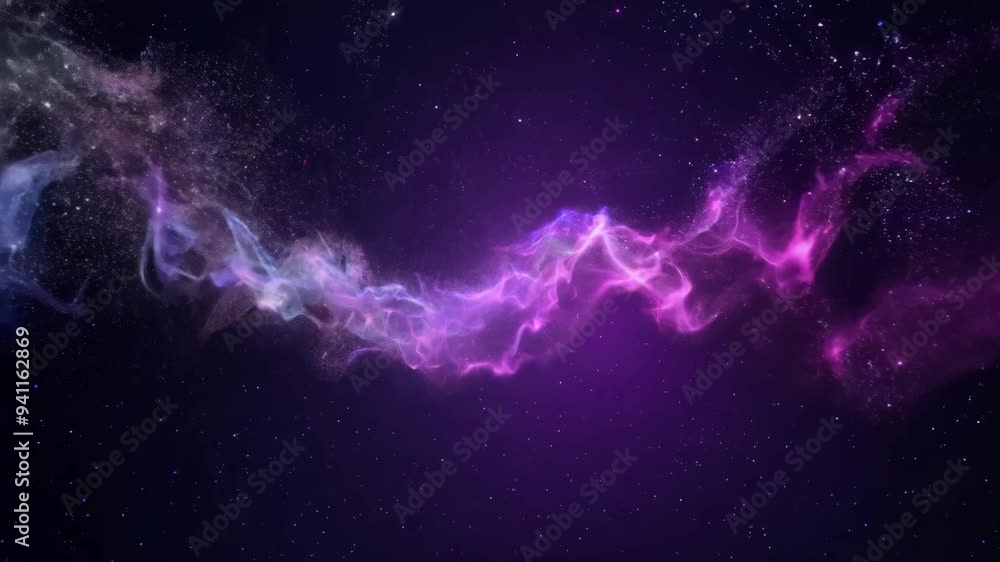 Poster Exploring a vibrant cosmic nebula with swirling colors and patterns in deep space