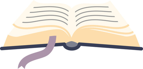 Open book with pages spread, symbolizing knowledge, education, and literature.