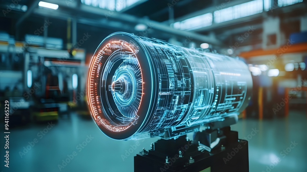 Poster Advanced digital twin technology simulating the performance and behavior of an aircraft engine in a virtual environment for comprehensive testing analysis and optimization of the propulsion system