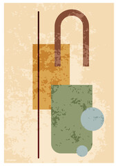 Artwork poster of vector abstract symbols with bold geometric shapes