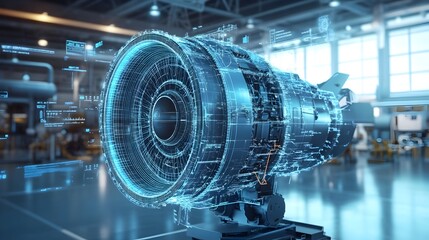 Detailed virtual twin simulation model depicting the performance and analysis of an aircraft engine