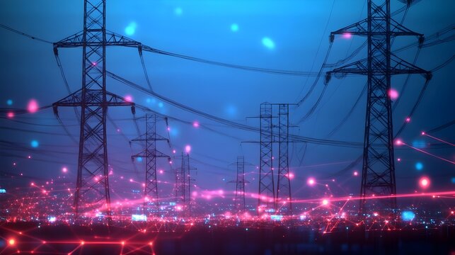 A digital twin being leveraged in the development and optimization of a smart grid system showcasing the of technology data and automation to enhance energy efficiency reliability and sustainability