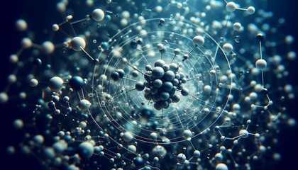 Closeup of an abstract biological and scientific molecular structure concept