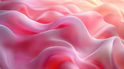 Obraz premium ethereal pink fabric swirls in zero gravity silky smooth folds create abstract sculptural forms against soft gradient background elegant minimalist composition