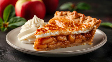Apple Pie With Vanilla Ice Cream Elegant Dining