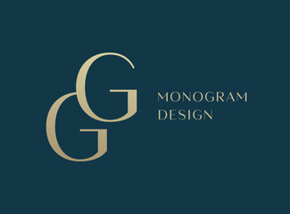 GG letter logo icon design. Classic style luxury initials monogram.