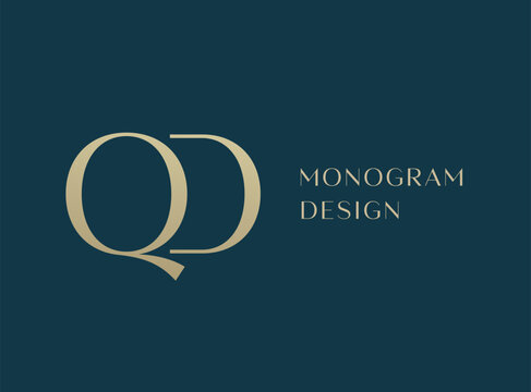 QD letter logo icon design. Classic style luxury initials monogram.