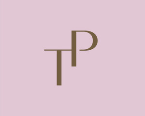 Obraz premium TP or PT letter logo icon design. Classic style luxury initials monogram.