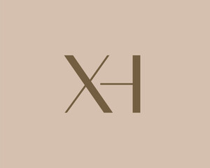 XH letter logo icon design. Classic style luxury initials monogram.