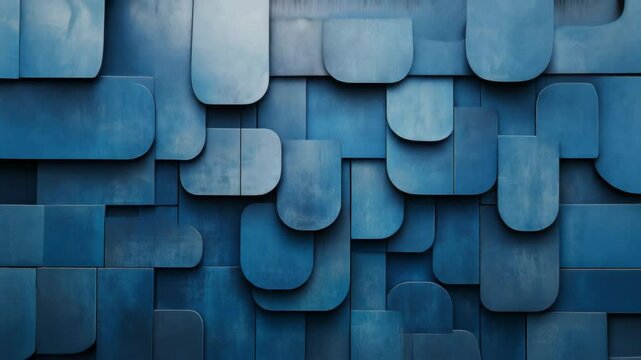 Abstract 3d blue plates arranged in a checkerboard pattern