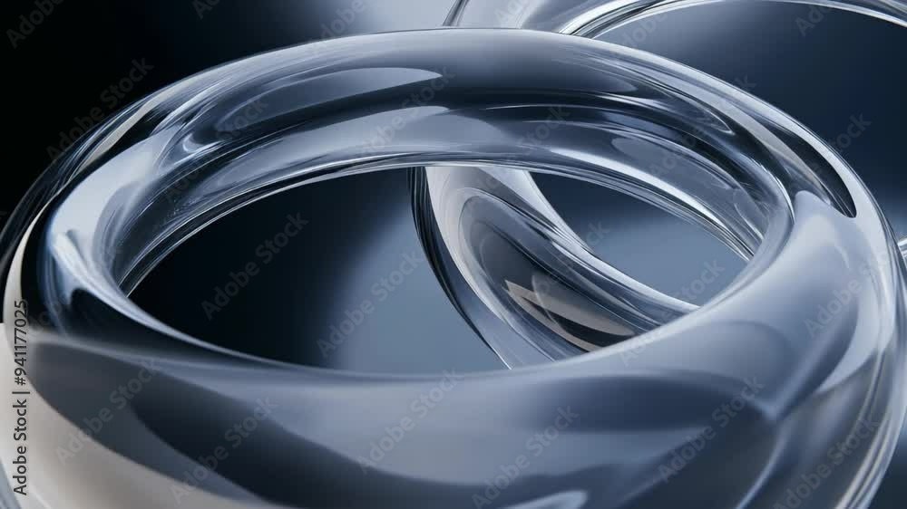 Poster abstract image of transparent glass pipes intertwining with each other in a minimalist style