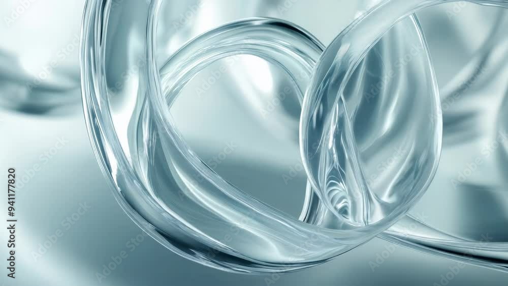 Poster abstract image of transparent glass pipes intertwining with each other in a minimalist style