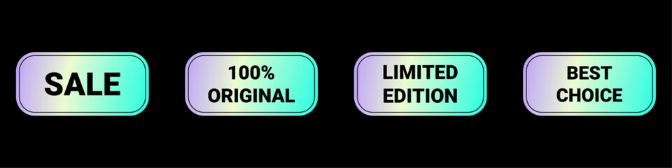 Sticker hologram emblem holographic label. Holographic rectangular textured stickers for labels.