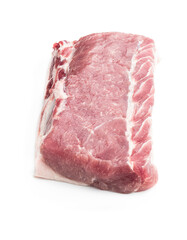 Raw pork meat isolated on white background
