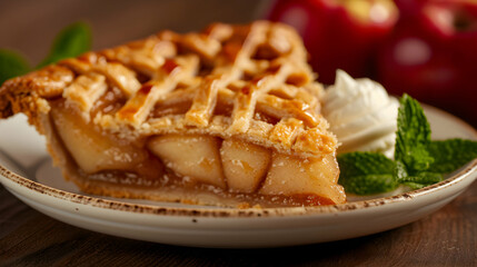 Apple Pie With Vanilla Ice Cream Romantic 