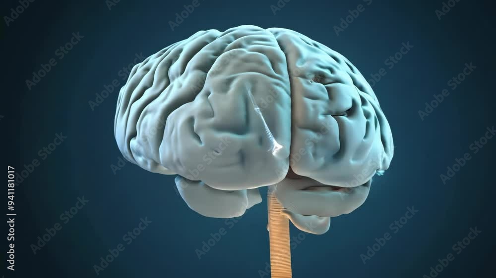 Poster exploring the structure and functions of the human brain in a detailed 3d model
