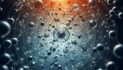 Closeup of an abstract biological and scientific molecular structure concept