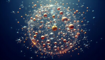 Closeup of an abstract biological and scientific molecular structure concept