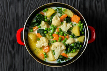 Kesakeitto, Finnish summer vegetable soup in a pot