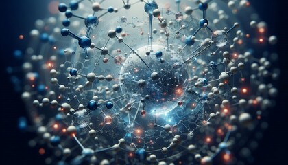 Closeup of an abstract biological and scientific molecular structure concept