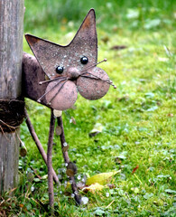 katze aus metall gartendeko