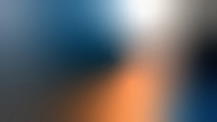 abstract minimalistic retro grainy textured background with smooth blue and orange colors gradient transition