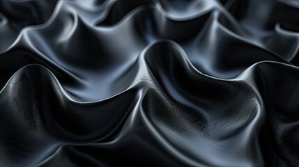 Fototapeta premium Abstract background with wavy surface in black colors
