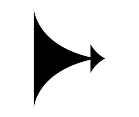 Wide arrow icon. Vector black right arrow illustration.