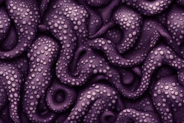 A realistic pattern of octopus skin with textured bumpy surfaces in dark purple tones, AI Generated