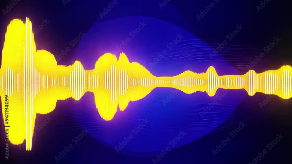 Poster explore sound waves and their visual representations in a colorful display of audio dynamics